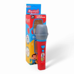 Микрофон детский, интерактивный, музыка (красный)