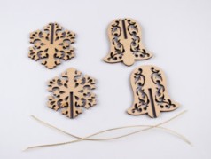 Набор деревянных новогодних  игрушек (2 фигурки)