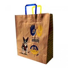 Пакет бумажный с ручками бурый 32х15х38