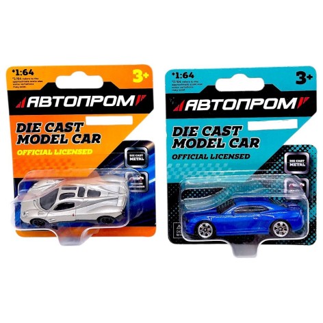Машина металлическая АВТОПРОМ, 1:64, микс видов (планшет 10*3,5*12 см)