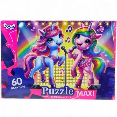 MAXI PUZZLE 60 "ЕДИНОРОГИ НА СЦЕНЕ"