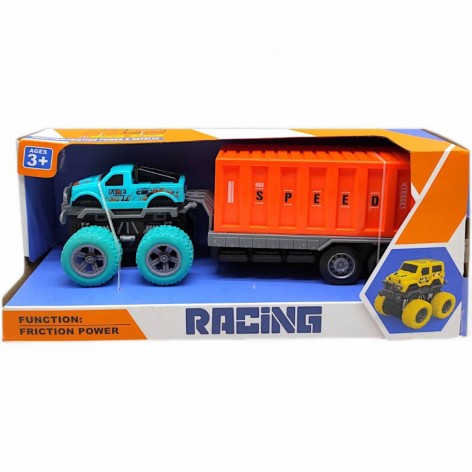 Машина з причепом, довжина - 25,5 см (бірюзова)