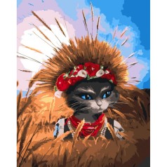 Картина по номерам "Украинская кошечка" 40x50 см