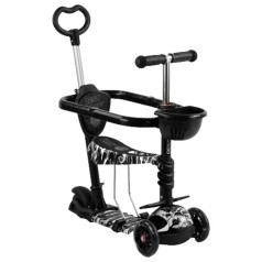 Самокат с ручкой 5в1 "Best Scooter", черно-белый