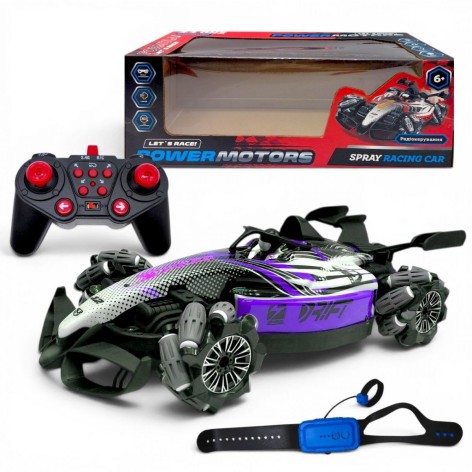 Машина на радиоуправлении POWERMOTORS (акум,свет,звук,пар,2 пульта) в короб.40,5*14,5*19,3см (ФИОЛЕТОВЫЙ)