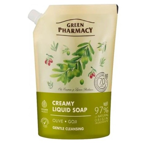 Green Pharmacy жидкое мыло 460мл дой-пак оливка и годжи EN