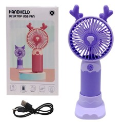 Вентилятор встроенный аккумулятор, USB-кабель (ФИОЛЕТОВЫЙ)