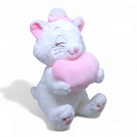 Мягкая игрушка "Котик с сердечком", 40 см, белый