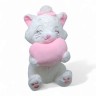 Мягкая игрушка "Котик с сердечком", 40 см, белый