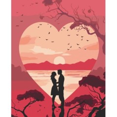 Картина по номерам "Силуэт любви" 40x50 см