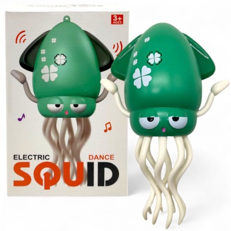 Танцующий кальмар (осьминог), детская музыкальная интерактивная игрушка (ЗЕЛЕНЫЙ)
