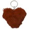 Брелок "Сердце" меховое, коричневое