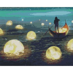 Алмазная мозаика "Лунная гавань" 40х50см