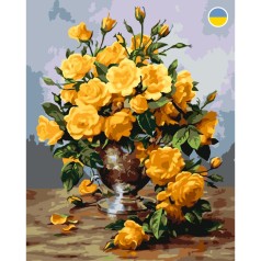Картина по номерам "Букет желтых роз" 40x50 см