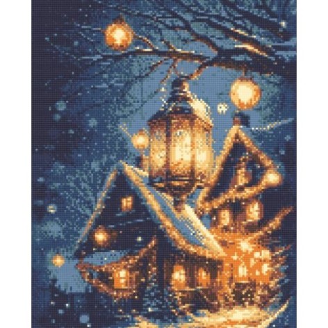Алмазна мозаїка "Новорічний затишок" 40х50 см
