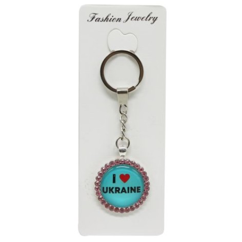 Брелок "I love Ukraine", рожевий