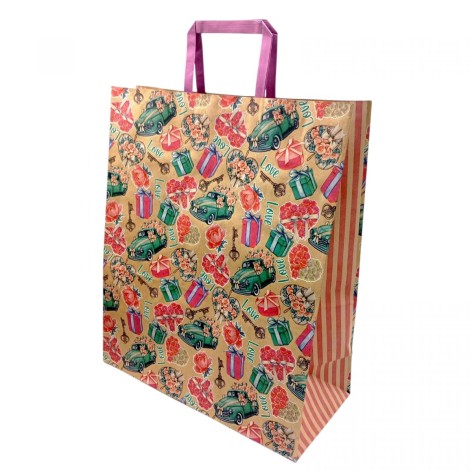 Пакет бумажный с ручками бурый 32х15х38 см.