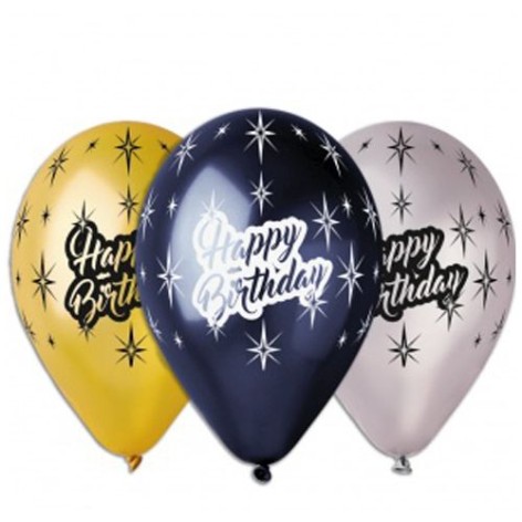 Кульки латексні "Happy Birthday", 100 шт