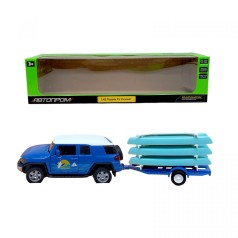 Машина+прицеп мет. 1:43 Toyota FJ,откр.дверь,короб.28*8*6,5см
