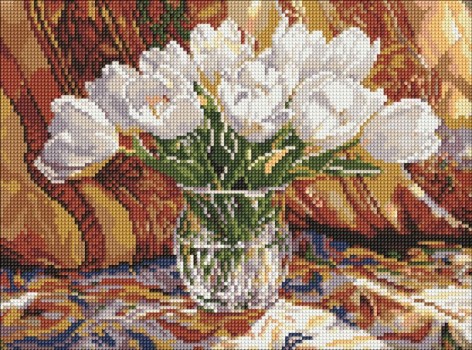 Алмазная мозаика - "Тюльпановый покой" ©art_selena_ua, 30х40см