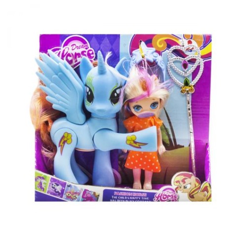 Набор "Dream Horse: лошадка и кукла-пони" (голубой)