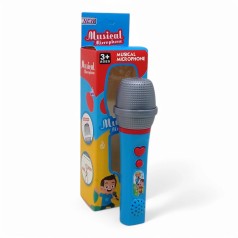 Микрофон детский, интерактивный, музыка (голубой)