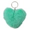 Брелок "Сердце" меховое, бирюзовое