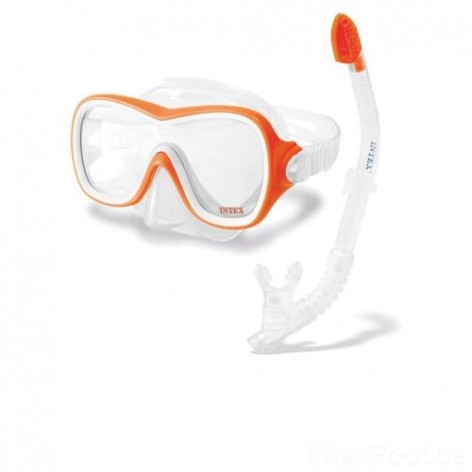 Набор маска и трубка для плавания, оранжевый