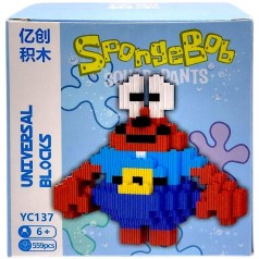 Конструктор детский 3D фигурка "КРАБС ИЗ МУЛЬТИКА" 559 ДЕТАЛЕЙ 6+