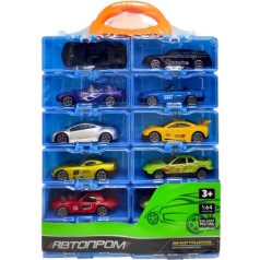 Набор металлических машин "АВТОПРОМ" (12 машинок в кейсе 26*18*3,5 см)