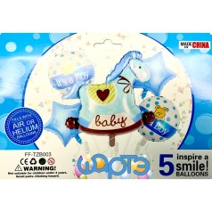 Набір кульок "Коник качалка блакитний" 5 шт