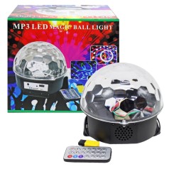 Проектор "Дискотека", мультикольорове LED-світло, пульт д/у, флешка з музикою, працює від мережі 220V, Bluetooth, в коробці