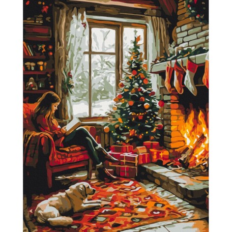 Картина по номерам "Уют зимнего вечера" 40x50 см.