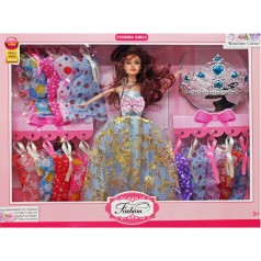 Кукла с гардеробом "Fashion Girls" в голубом (вид 1)