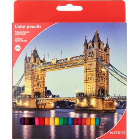 Набор цветных карандашей "Города", 24 шт