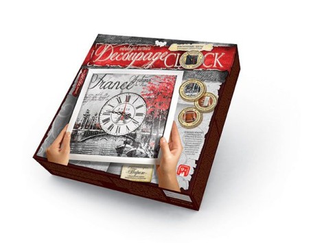 Комплект креативного творчества "Decoupage Clock", с рамкой, DKC-01-05