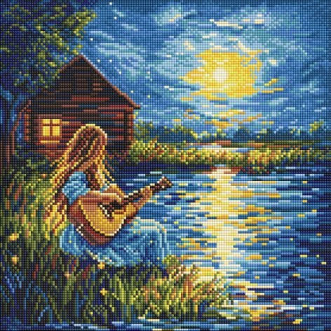 Алмазная мозаика - "Звуки в темноте" ©art_selena_ua, 40х40см