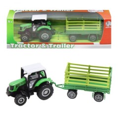 Игровой набор "Трактор с прицепом", зеленый