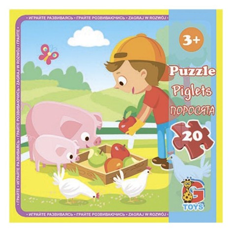 Пазлы ТМ "G-Toys" из серии "Ферма", 20 эл.