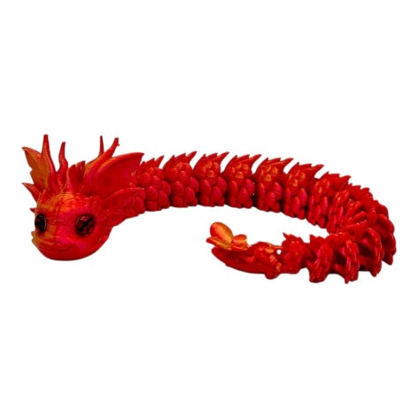 Игрушка подвижная 3D Королевский Дракон 32см (КОРАЛЛОВЫЙ)