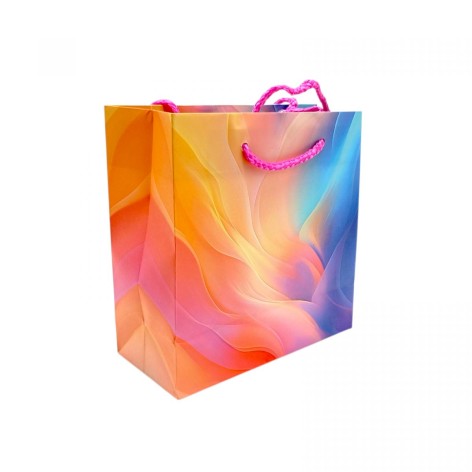 Пакет бумажный 16х16х7 см, праздничный