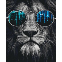 Картина по номерам "Лев в очках" ★★★