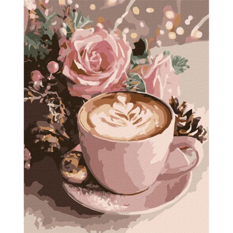 Картина по номерам с красками металлик "Новогоднее капучино" 40х50 см