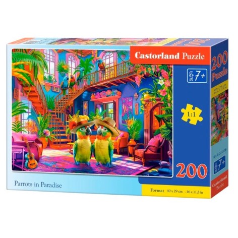 Пазлы "Попугаи в раю", 200 элементов