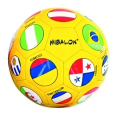 Мяч футбольный размер 5 "Флаги" PU 320 г, двухслойный (ЖЕЛТЫЙ)