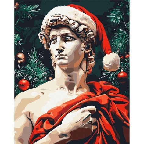 Картина по номерам "Давид в новогоднем настроении" 40x50 см.