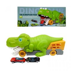 Трейлер-монстр-паркинг динозавр с металл.машинками(2шт.) кор.32*11*12 см.