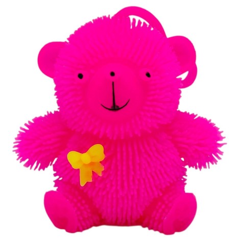 СИЛИКОНОВЫЙ МИШКА, СВЕТИТСЯ 9 см. (Розовый)