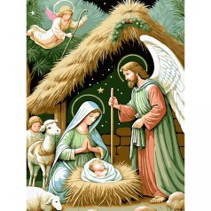 Картина по номерам "Рождение Иисуса" 30х40 см