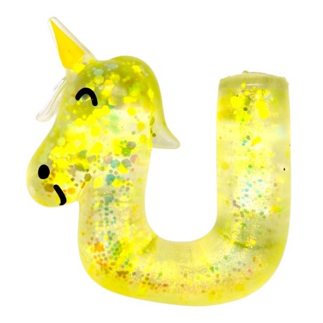 Антистресс жвачка-тянучка "Алфавит" 9 см (ЖЕЛТАЯ)